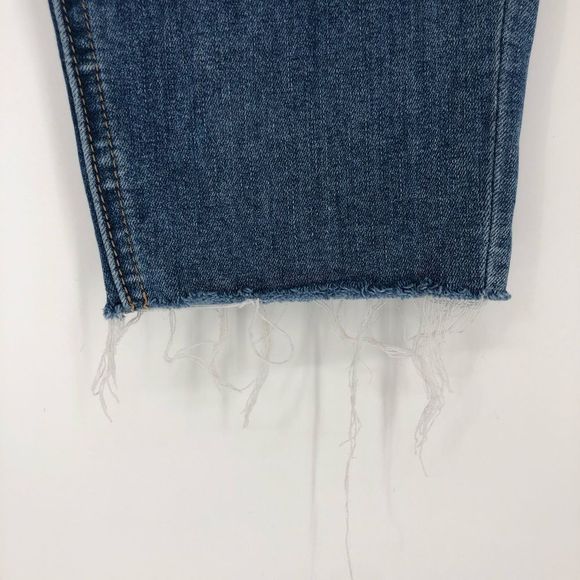 JUST USA Raquel Distressed Scissor Hem Cropped Skinny Jean size 14/32 - Picture 6 of 12